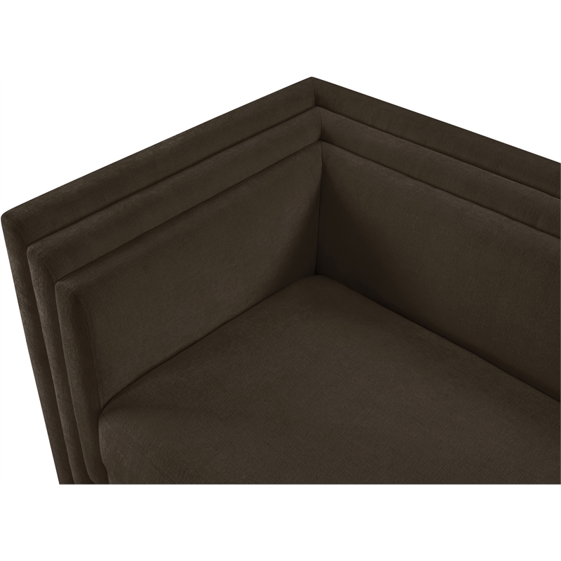 Meridian Furniture Everett Brown Chenille Fabric Upholstered Loveseat