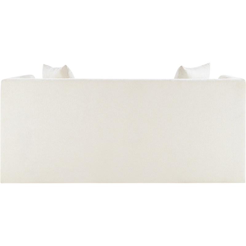 Meridian Furniture Everett Cream Chenille Fabric Upholstered Loveseat