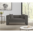 Meridian Furniture Everett Grey Chenille Fabric Upholstered Loveseat