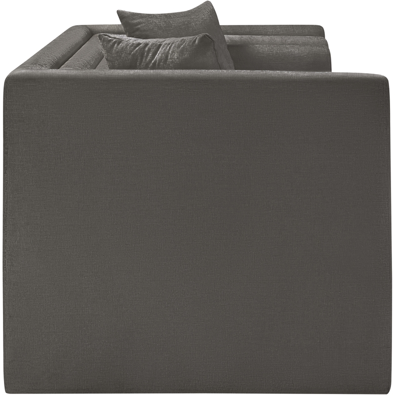 Meridian Furniture Everett Grey Chenille Fabric Upholstered Loveseat