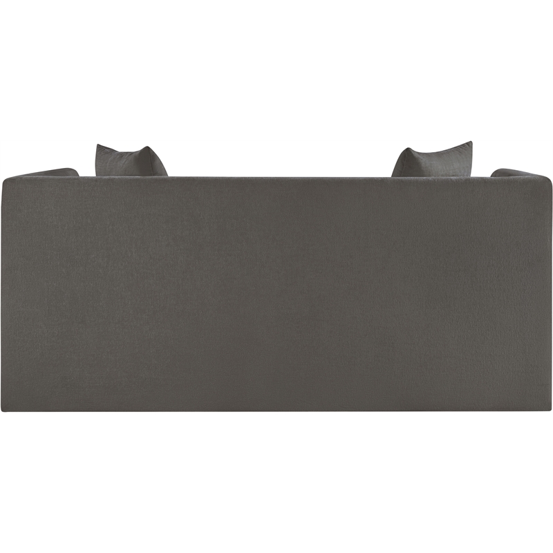 Meridian Furniture Everett Grey Chenille Fabric Upholstered Loveseat