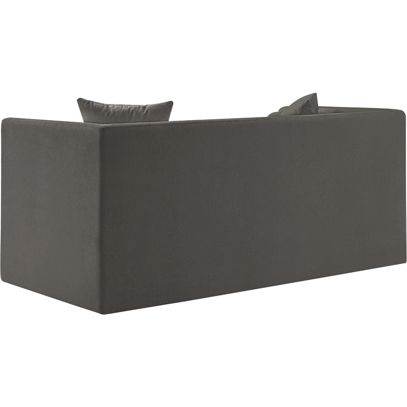 Meridian Furniture Everett Grey Chenille Fabric Upholstered Loveseat
