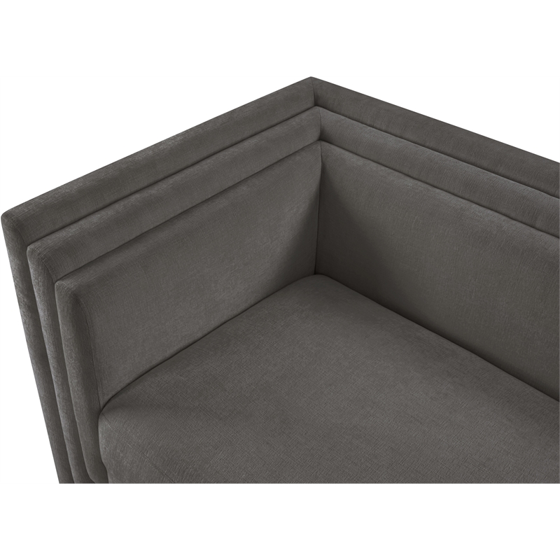 Meridian Furniture Everett Grey Chenille Fabric Upholstered Loveseat