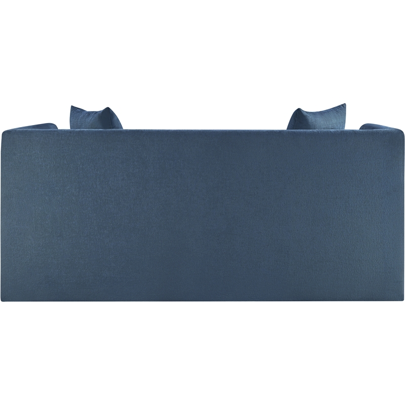 Meridian Furniture Everett Light Blue Chenille Fabric Upholstered Loveseat