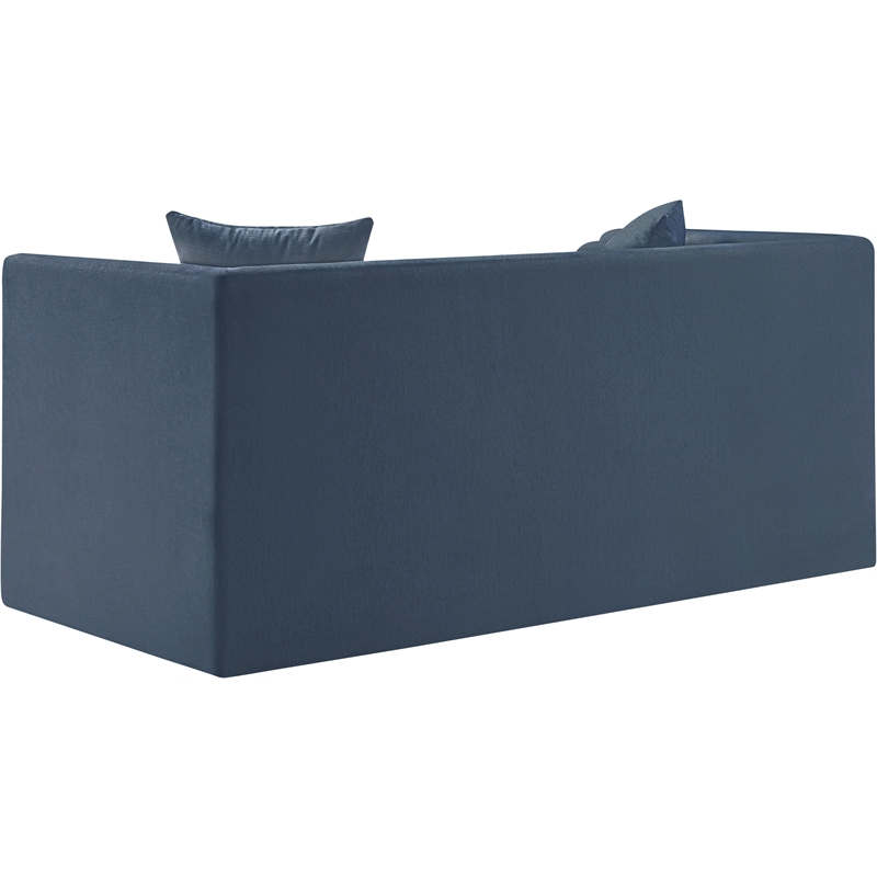 Meridian Furniture Everett Light Blue Chenille Fabric Upholstered Loveseat