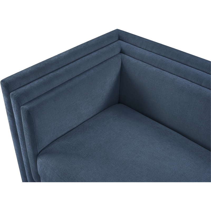 Meridian Furniture Everett Light Blue Chenille Fabric Upholstered Loveseat