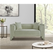 Meridian Furniture Everett Mint Chenille Fabric Upholstered Loveseat