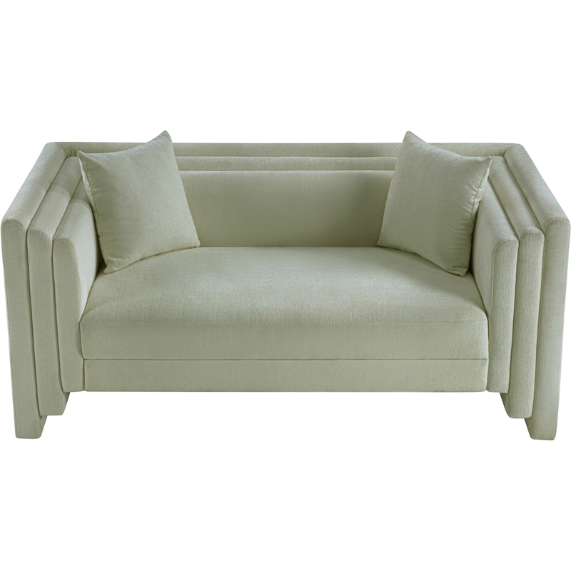Meridian Furniture Everett Mint Chenille Fabric Upholstered Loveseat