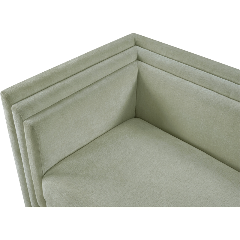 Meridian Furniture Everett Mint Chenille Fabric Upholstered Loveseat