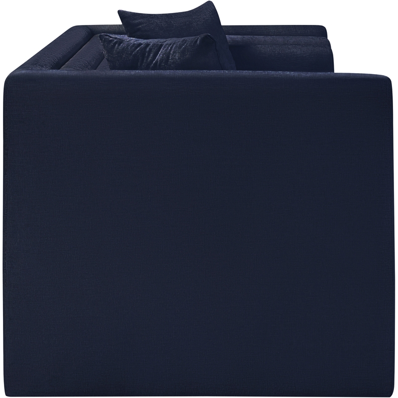 Meridian Furniture Everett Navy Chenille Fabric Upholstered Loveseat