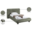 Meridian Furniture Blair Green Chenille Fabric Upholstered Twin Bed