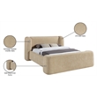 Meridian Furniture Modena Beige Chenille Fabric Upholstered Full Bed