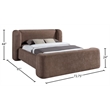 Meridian Furniture Modena Brown Chenille Fabric Upholstered Full Bed