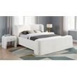Meridian Furniture Modena Cream Chenille Fabric Upholstered Full Bed