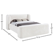 Meridian Furniture Modena Cream Chenille Fabric Upholstered Full Bed