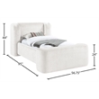 Meridian Furniture Modena Cream Chenille Fabric Upholstered Twin Bed