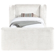Meridian Furniture Modena Cream Chenille Fabric Upholstered Twin Bed