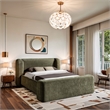 Meridian Furniture Modena Green Chenille Fabric Upholstered Full Bed