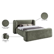 Meridian Furniture Modena Green Chenille Fabric Upholstered Full Bed