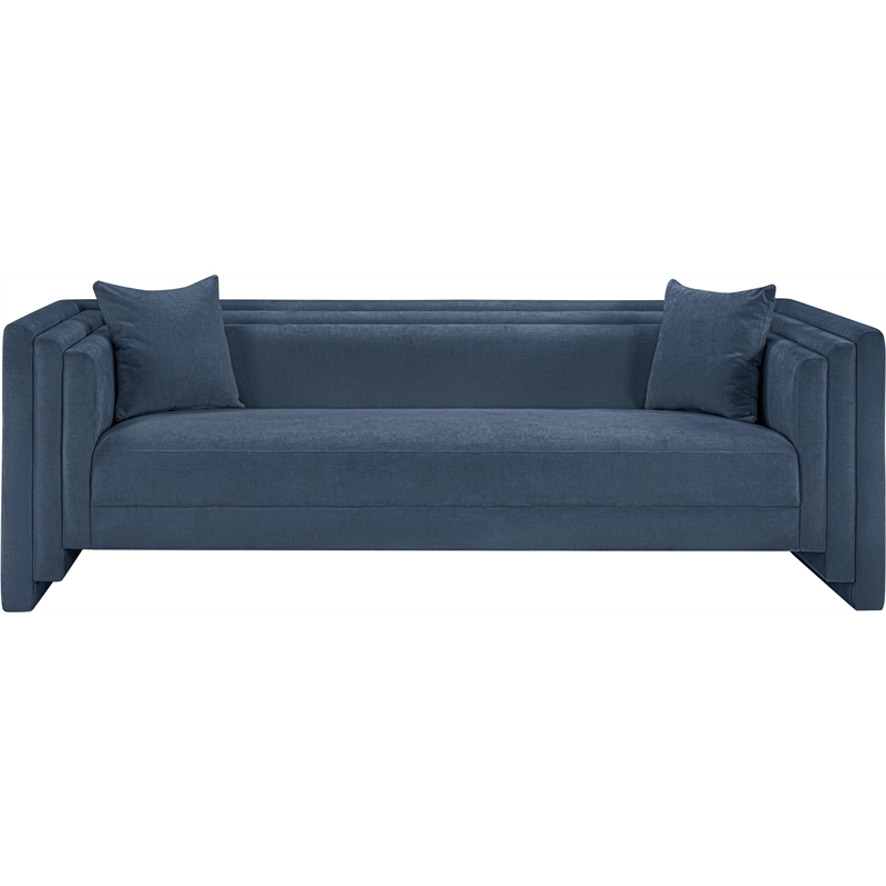 Meridian Furniture Everett Light Blue Chenille Fabric Upholstered Sofa