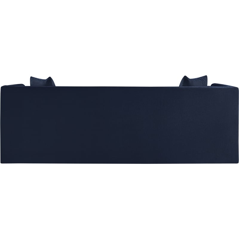 Meridian Furniture Everett Navy Chenille Fabric Upholstered Sofa