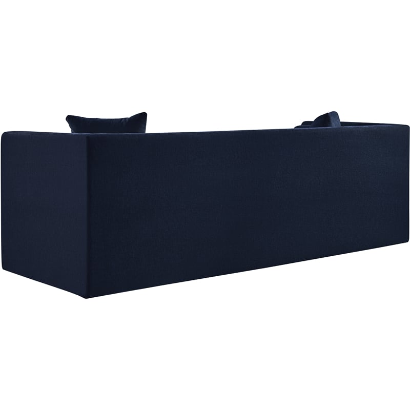 Meridian Furniture Everett Navy Chenille Fabric Upholstered Sofa