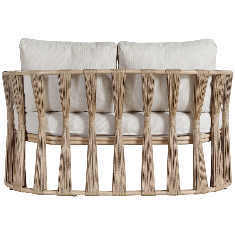 Meridian Furniture San Pietro Beige Olefin Upholstered Outdoor Patio Loveseat