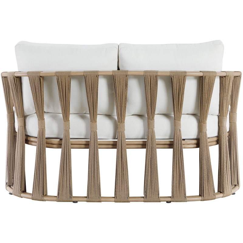 Meridian Furniture San Pietro Cream Olefin Upholstered Outdoor Patio Loveseat
