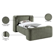 Meridian Furniture Modena Green Chenille Fabric Upholstered Twin Bed