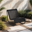 Meridian Furniture Antigua Black Wicker And Steel Outdoor Patio Rocker