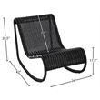 Meridian Furniture Antigua Black Wicker And Steel Outdoor Patio Rocker