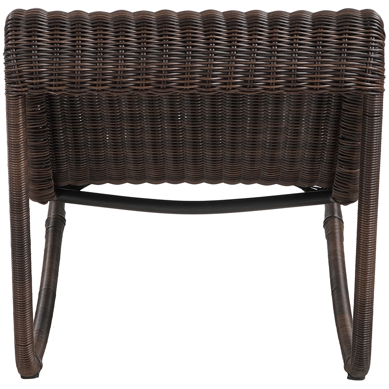 Meridian Furniture Antigua Brown Wicker And Steel Outdoor Patio Rocker