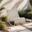 Meridian Furniture Antigua Cream Wicker And Steel Outdoor Patio Rocker