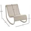 Meridian Furniture Antigua Cream Wicker And Steel Outdoor Patio Rocker