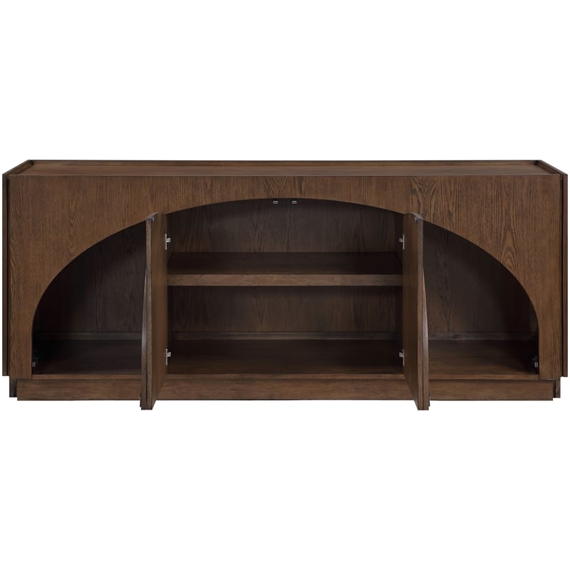 Meridian Furniture Everson Brown Oak Veneer And Solid Wood Sideboard/Buffet