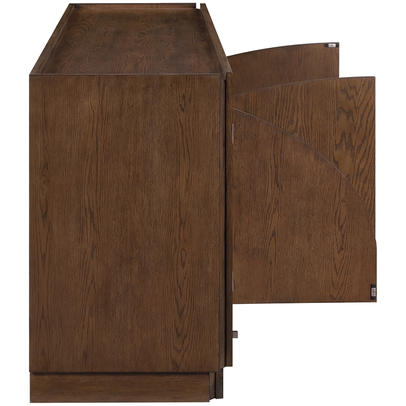 Meridian Furniture Everson Brown Oak Veneer And Solid Wood Sideboard/Buffet
