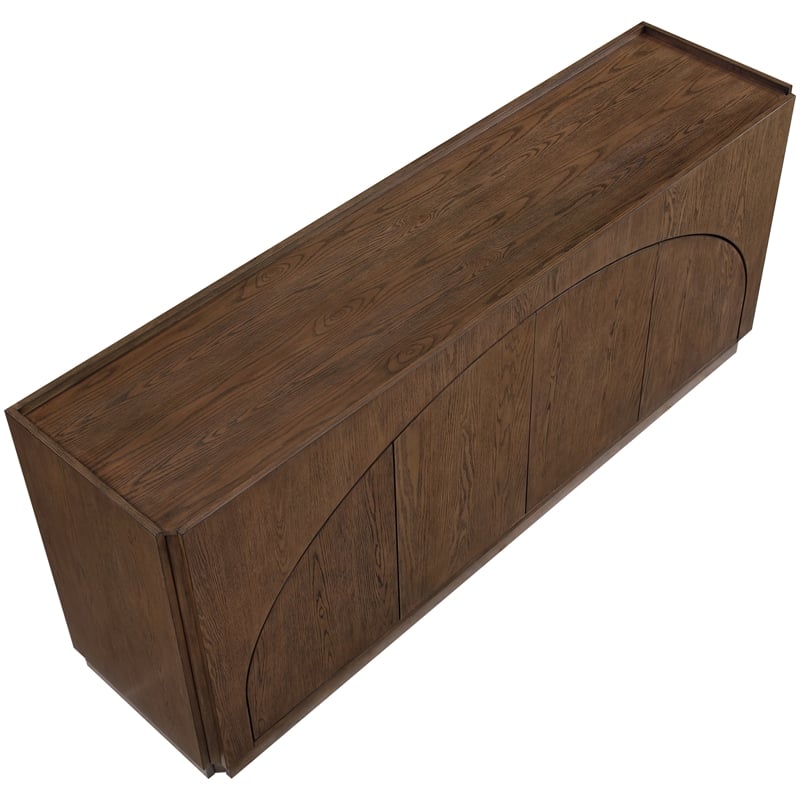 Meridian Furniture Everson Brown Oak Veneer And Solid Wood Sideboard/Buffet