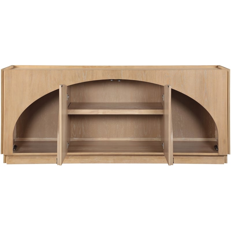Meridian Furniture Everson Natural Oak Veneer And Solid Wood Sideboard/Buffet