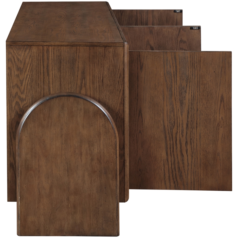 Meridian Furniture Elanor Brown Oak Veneer And Solid Wood Sideboard/Buffet