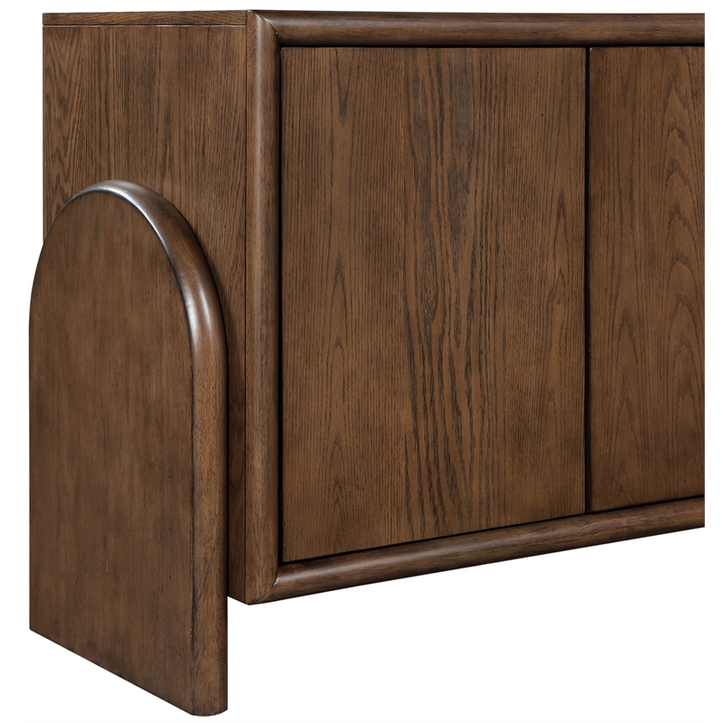 Meridian Furniture Elanor Brown Oak Veneer And Solid Wood Sideboard/Buffet