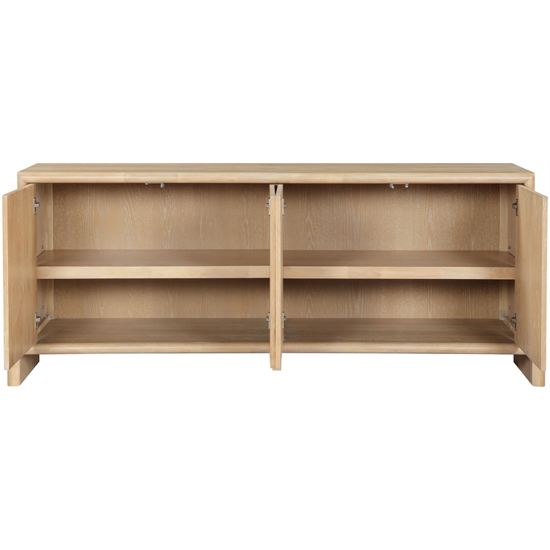Meridian Furniture Elanor Natural Oak Veneer And Solid Wood Sideboard/Buffet