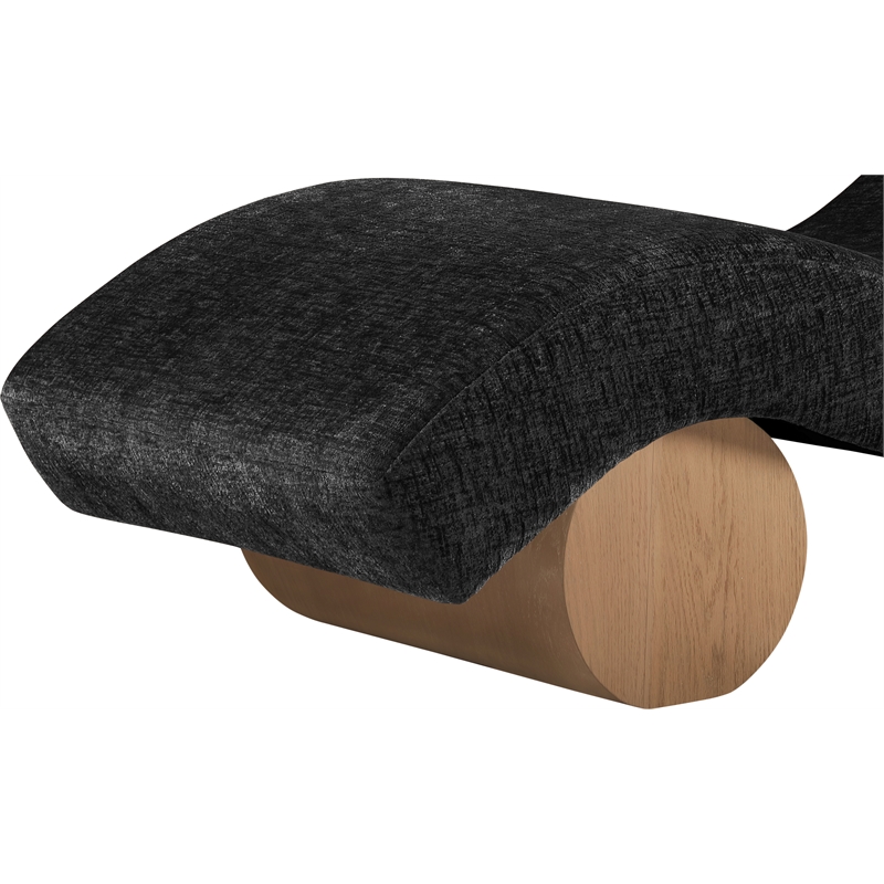 Meridian Furniture Marcella Black Polyester Chaise Lounge