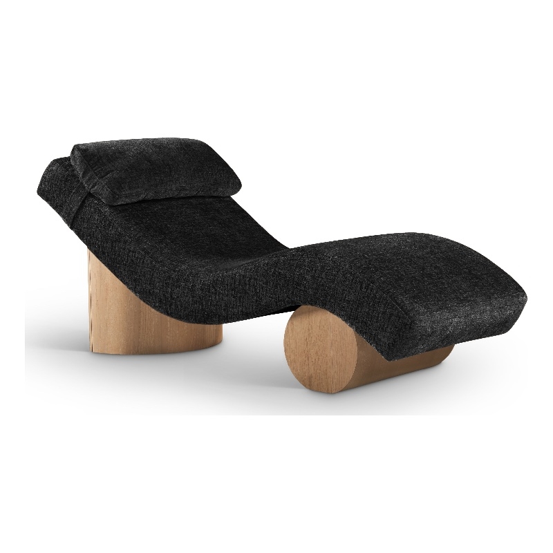 Meridian Furniture Marcella Black Polyester Chaise Lounge