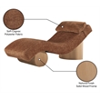 Meridian Furniture Marcella Cognac Polyester Chaise Lounge
