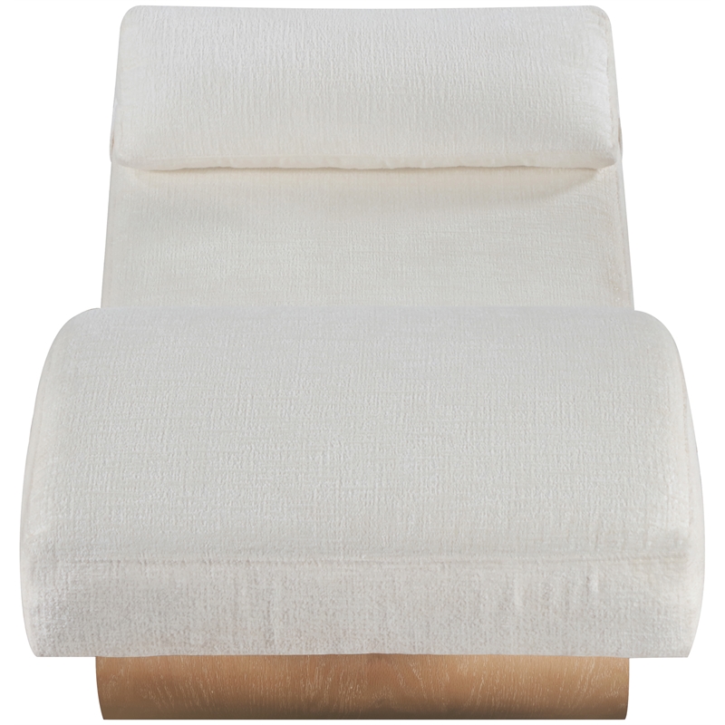 Meridian Furniture Marcella Cream Polyester Chaise Lounge