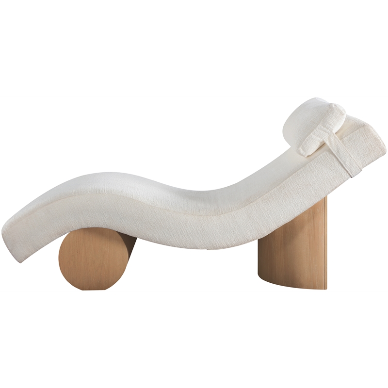 Meridian Furniture Marcella Cream Polyester Chaise Lounge