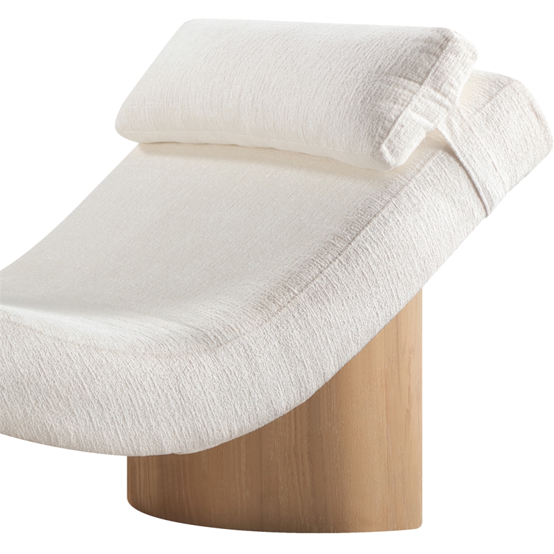 Meridian Furniture Marcella Cream Polyester Chaise Lounge