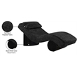 Meridian Furniture Marcella Black Polyester Chaise Lounge