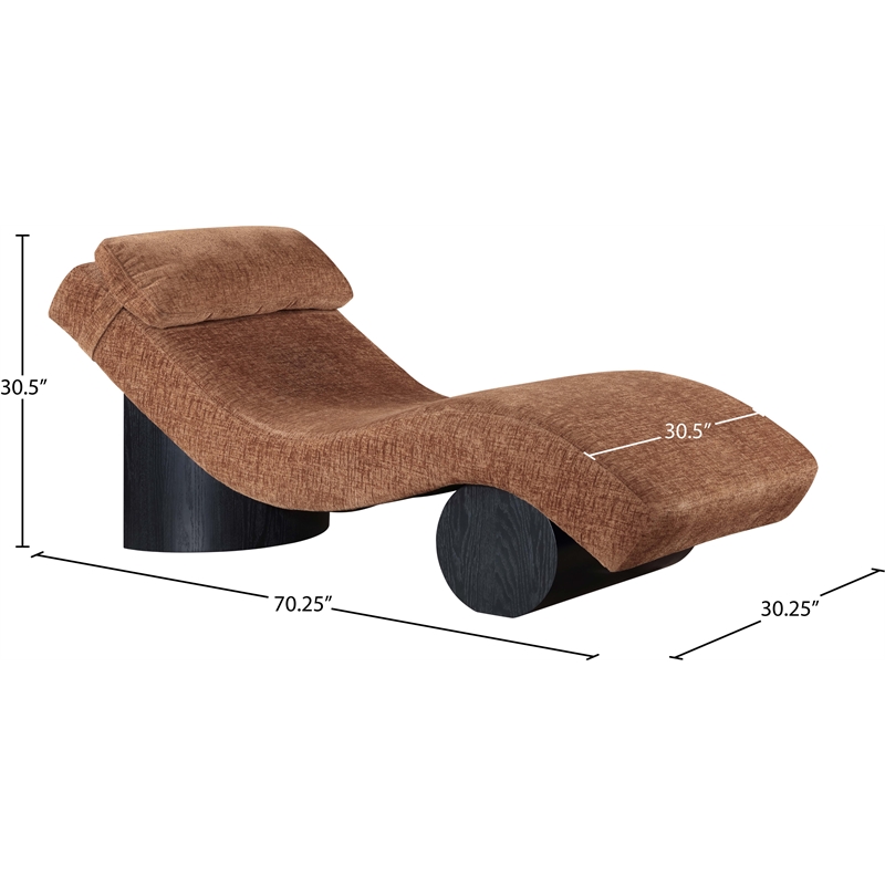 Meridian Furniture Marcella Cognac Polyester Chaise Lounge