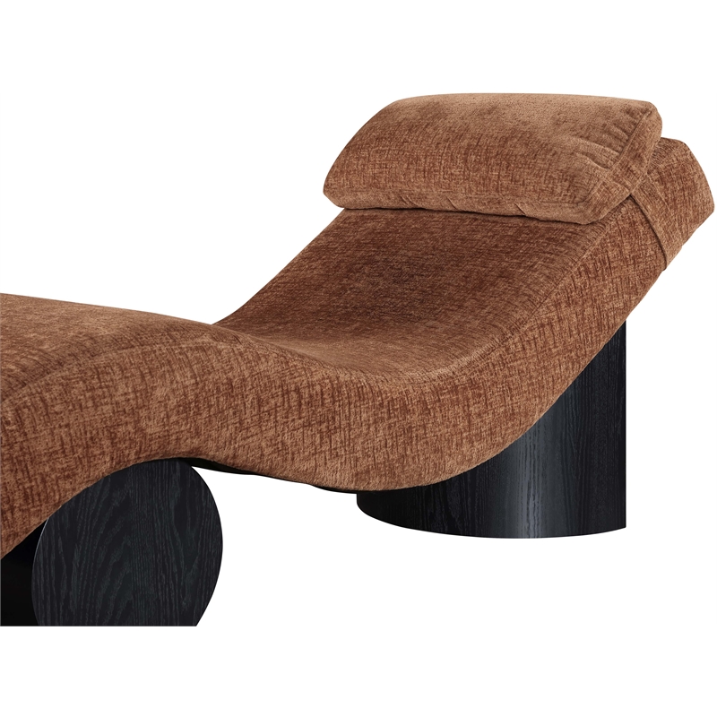 Meridian Furniture Marcella Cognac Polyester Chaise Lounge